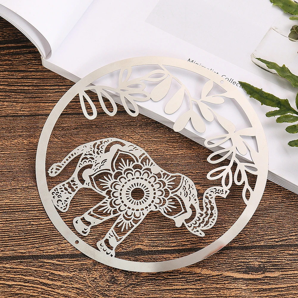 Amulet Elephant Hanging Decor DIY Wind Chimes Parts Mirror Reflective Pendant Suncatcher Hollow Mandala Bird Repellent Scarer