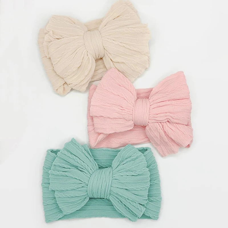 

6pcs Stretchy Baby Girl Headbands Bows, Infant Headband Bows for Baby Turban Hair Bands Newborn Head Wraps Toddler Unisex
