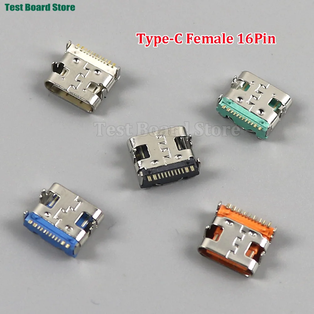 

5/10/20Pcs 16Pin SMT Socket Connector Micro USB Type C 3.1 Female Placement SMD DIP For PCB high current charging