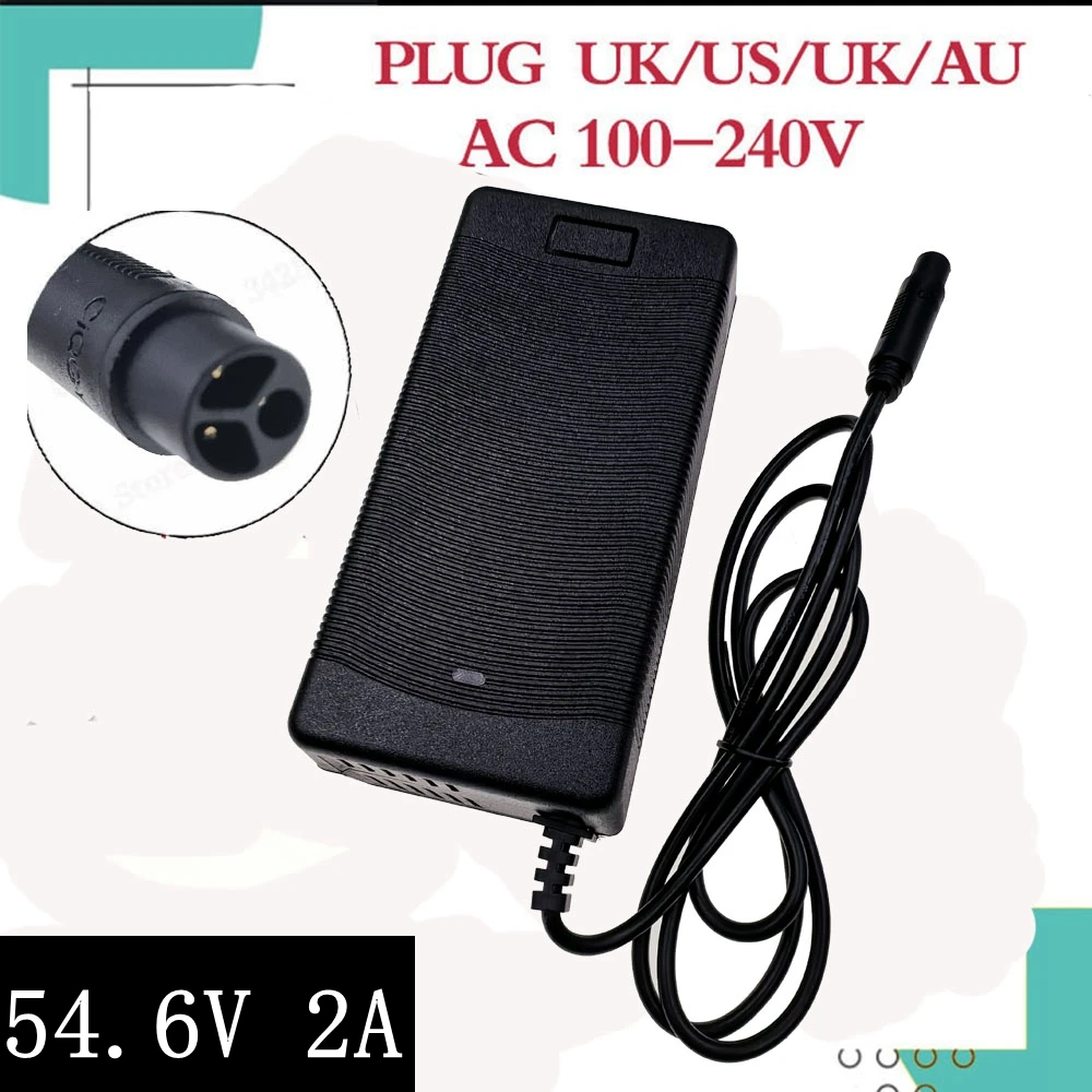 

54.6V 2A charger for 48v 13S Li-ion battery 18650 battery pack with MI4-Julet 3105 connector