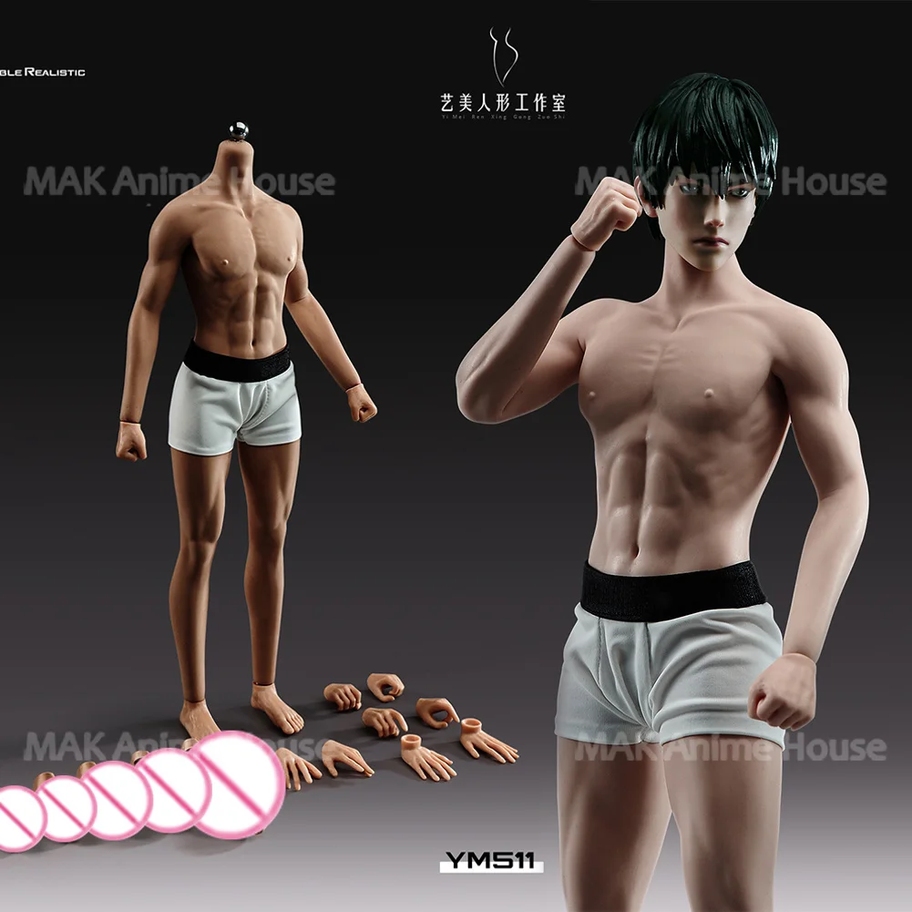 YM511 1/6 Schaal Flexibele Naadloze Realistische Dunne Spierlichaam Fysiologische Details Model 12 "Man Action Figure Soldaat Pop Speelgoed