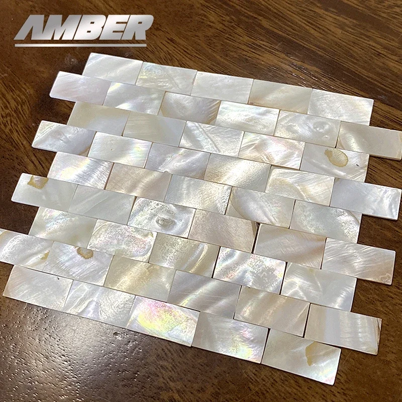 50pc rectangle Mother of Pearl Mosaic Tiles Natural Shell Square Mosaic Pieces for Home Decoration Crafts hobbies arte