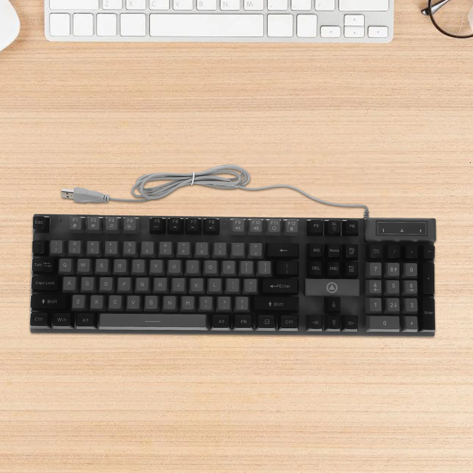 Rgb Gaming Keyboard 104 Key Full Size Mechanical Suspension Keycaps Ergonomic Thickened Back Plate Wired Backlit Electronic