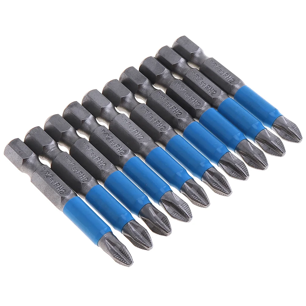 

10pcs 50mm S2 Vanadium Steel Screwdriver Bits Tools Anti Slip Magnetion Cross Screwdriver Set with High Hardness Screwdriver