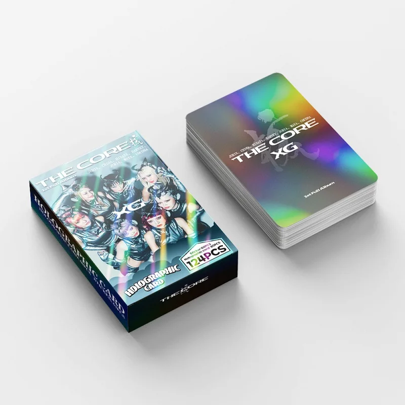 124PCS XG Album THE CORE Laser LOMO Cards Set - Korean Star Holographic Photo with Bonus Stickers Perfect Gift for Fans image 4