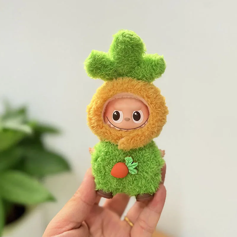 

For 10cm Labubu Doll Plush Carrot Butter Bear Snowman Jumpsuit Labubu Original Dolls 4.0 Diy Decoration Plush Toys Accessories