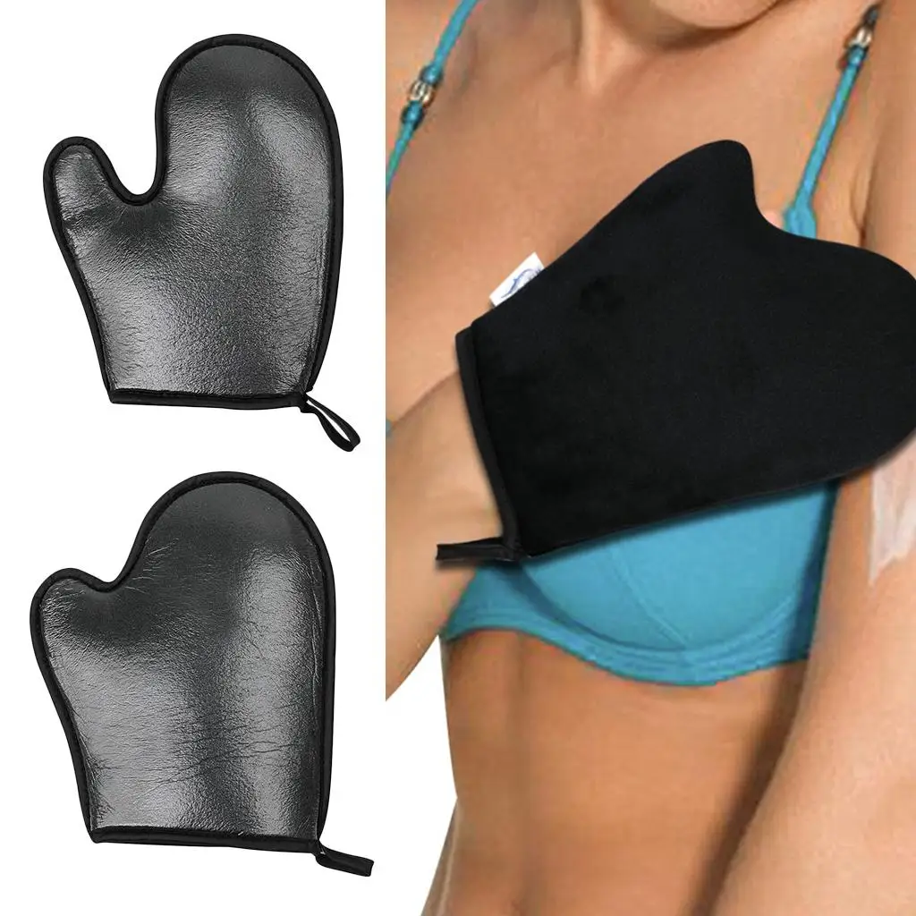 

Velvet self-tanning applicator glove for sunless tanning protects