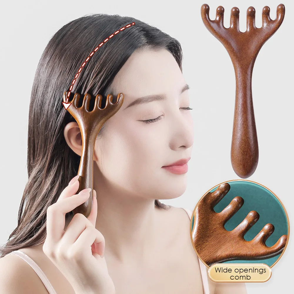 Six-Claw Massage Comb Deer Antler Scraping Massager Whole Body Scalp Promote Blood Circulation Relaxation Body Tool