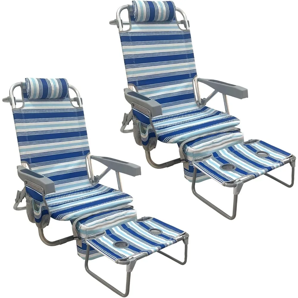 Rucksack Strandkorb Aluminium 2er-Pack mit klappbarem Campingtisch