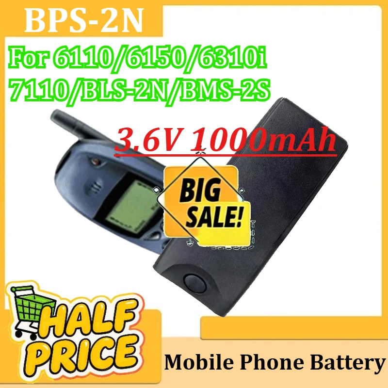 For Nokia 6110/6150/6310i/7110/BLS-2N/BMS-2S Battery New BPS-2N 3.6V 1000mAh Mobile Phone Batteries