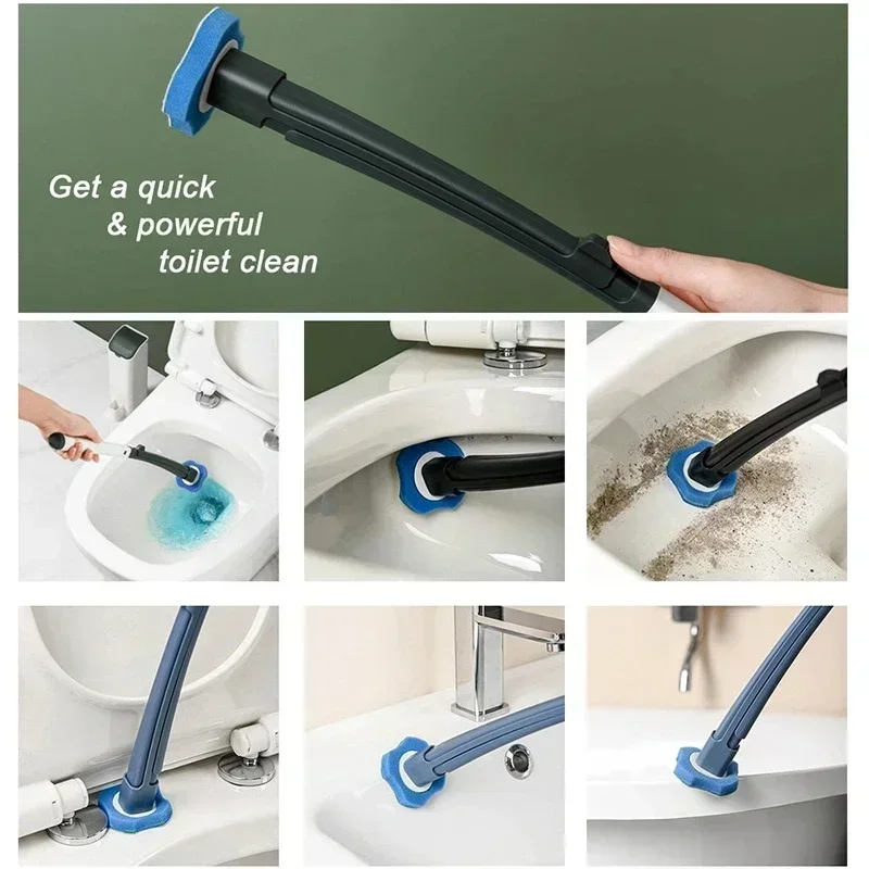 Wall Hanging Toilet Brush Bathroom Cleaning Tool with Cleaning Liquid Disposable Toilet Brush Bathroom Accessories Sets