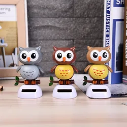 Hot Selling New Solar Powered Bobblehead Car Ornaments Interior Cute Cartoon Owl Creative Gifts Model Dashboard Decoration