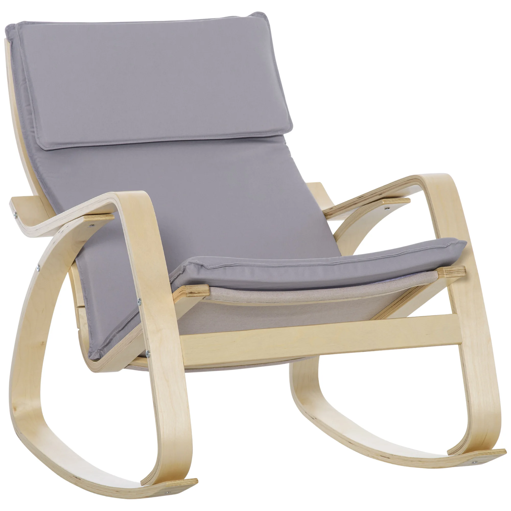 HOMCOM fabric upholstered rocking chair with removable cushion 67x97x84 cm Gray