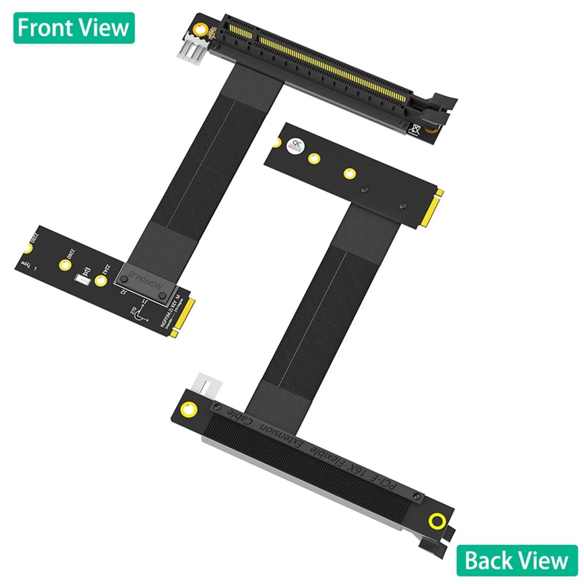 T85C Riser Cable M.2 NVME to PCIE X16 Adapter Graphics Extension Cable 90 Degree PCI Express 3.0 16X to M Key Riser Cable A