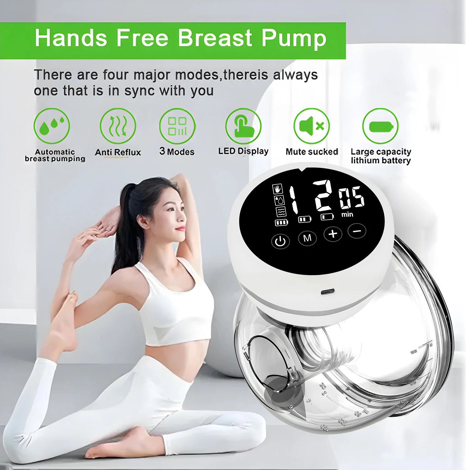 ポータブルハンズフリーウェアラブル電動搾乳器-静音快適ミルクコレクター-bpaフリー産後母親向け搾乳機