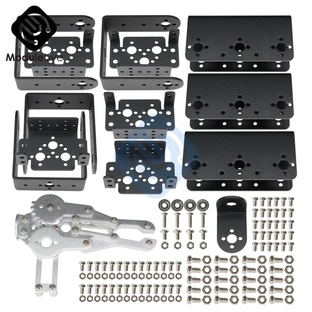 Imagem -06 - Alumínio Mecânica Robotic Braço Braçadeira Garra Mount Kit Faça Você Mesmo Peças do Robô Braço Dof sem Servos para Arduino 1set