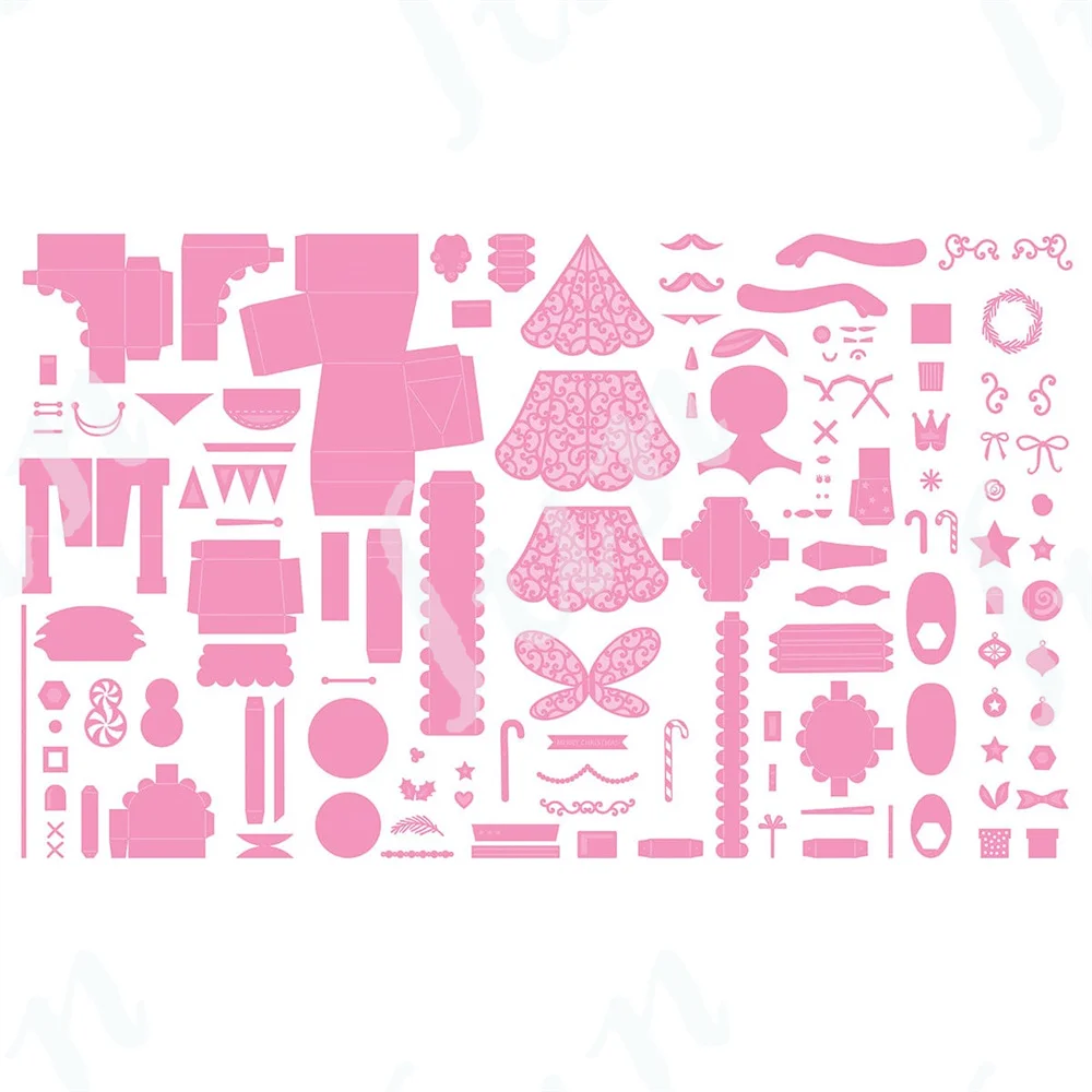 Nutcracker Soldier & Sugar Plum Fairy Gift Box Die Collection Christmas Metal Cutting Dies DIY Embossing Scrapbook Album Crafts