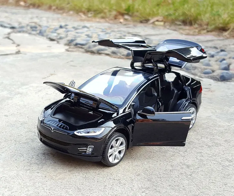 1:32 Tesla MODEL X MODEL 3 MODEL S modello di auto in lega diecast auto giocattolo suono e luce giocattoli per bambini per regali per bambini