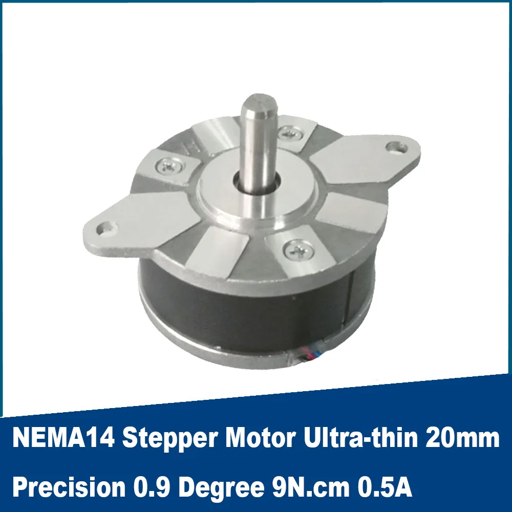 

NEMA14 Two -phase Four-wire Stepper Motor Ultra-thin20mm Precision 0.9 Degree 9N.cm 0.5A Mini Round Motor