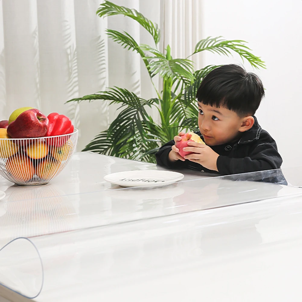 

Transparent Table Mat Thickness 1mm Transparent PVC Waterproof Table Cover Table Mat Dining Rooms PVC Transparent