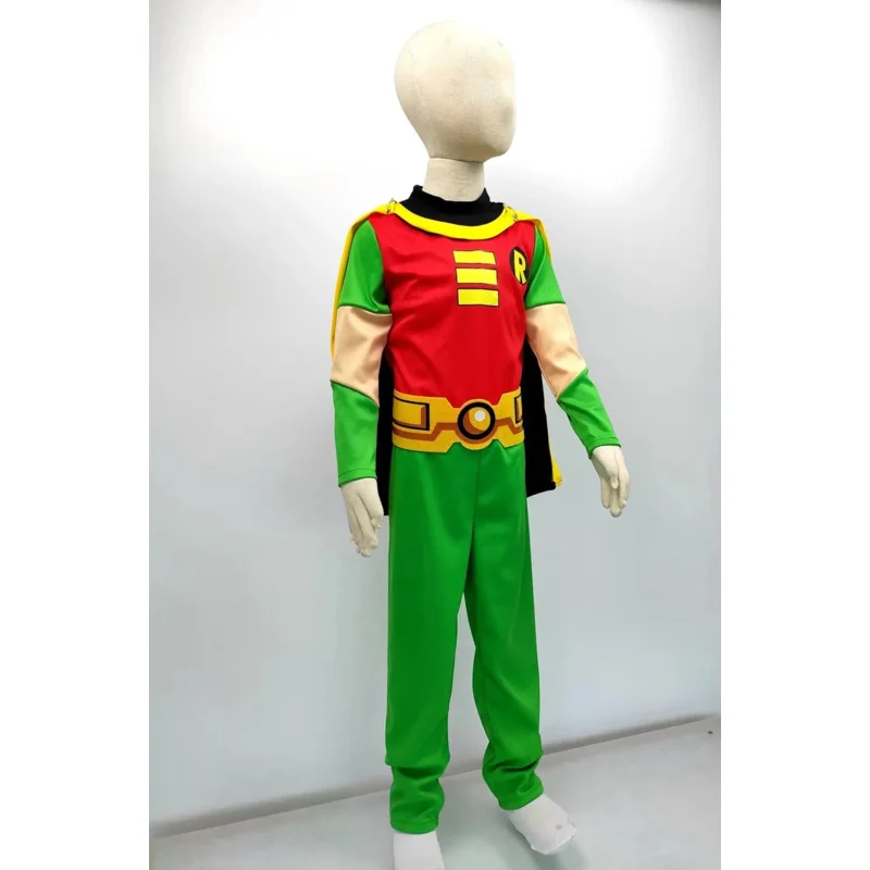 Young Justice Teen  Tim Drake  Robin 3-10years Kids 4pcs/1set Damian Costume Halloween Uniform Custom