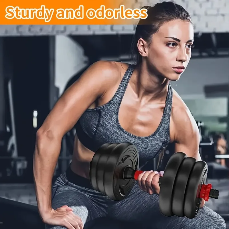 Adjustable Dumbbells Set, 40 LBS Free Weights, 3 In 1 Workout Equipment (Dumbbell + Barbell + Resistance Bands), Non - Slip Home Gym Strength Training For Men And Women