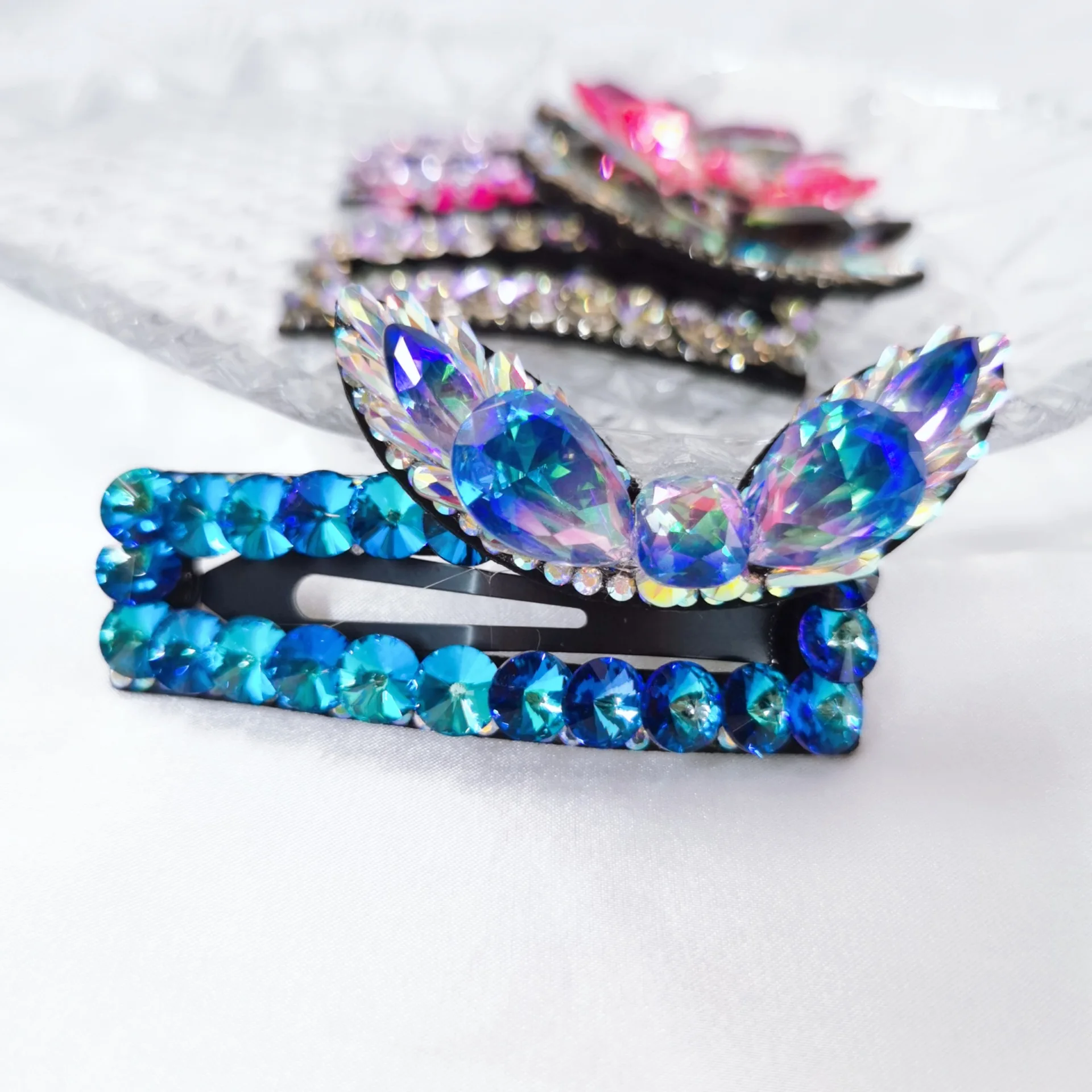 Crystal rabbit ear clamp levels Czech drilling han edition high-end hairpin headdress female temperament