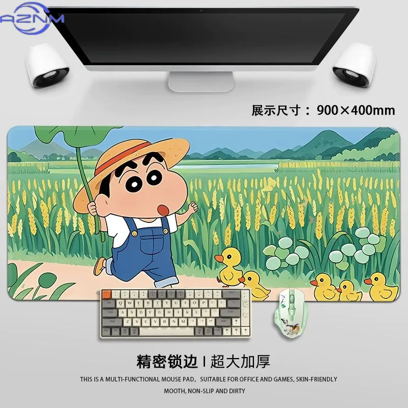 Cool Summer Gaming Mouse Pad Large Crayon Shin Chan Cartoon Anime Laptop Desk Pads Office Study Keyboard Wrist Protection Mat