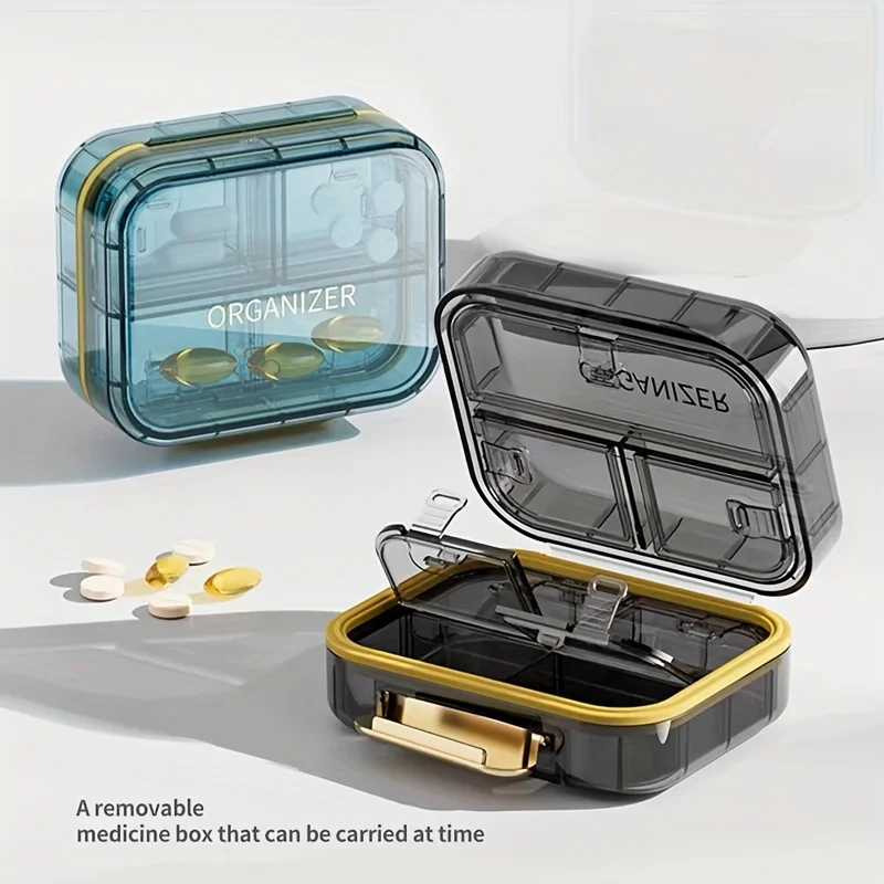 7 Grids Pill Storage Box Travel Medicines Storage Box Drug Separation Mini Portable Organizer Container With Seal Ring