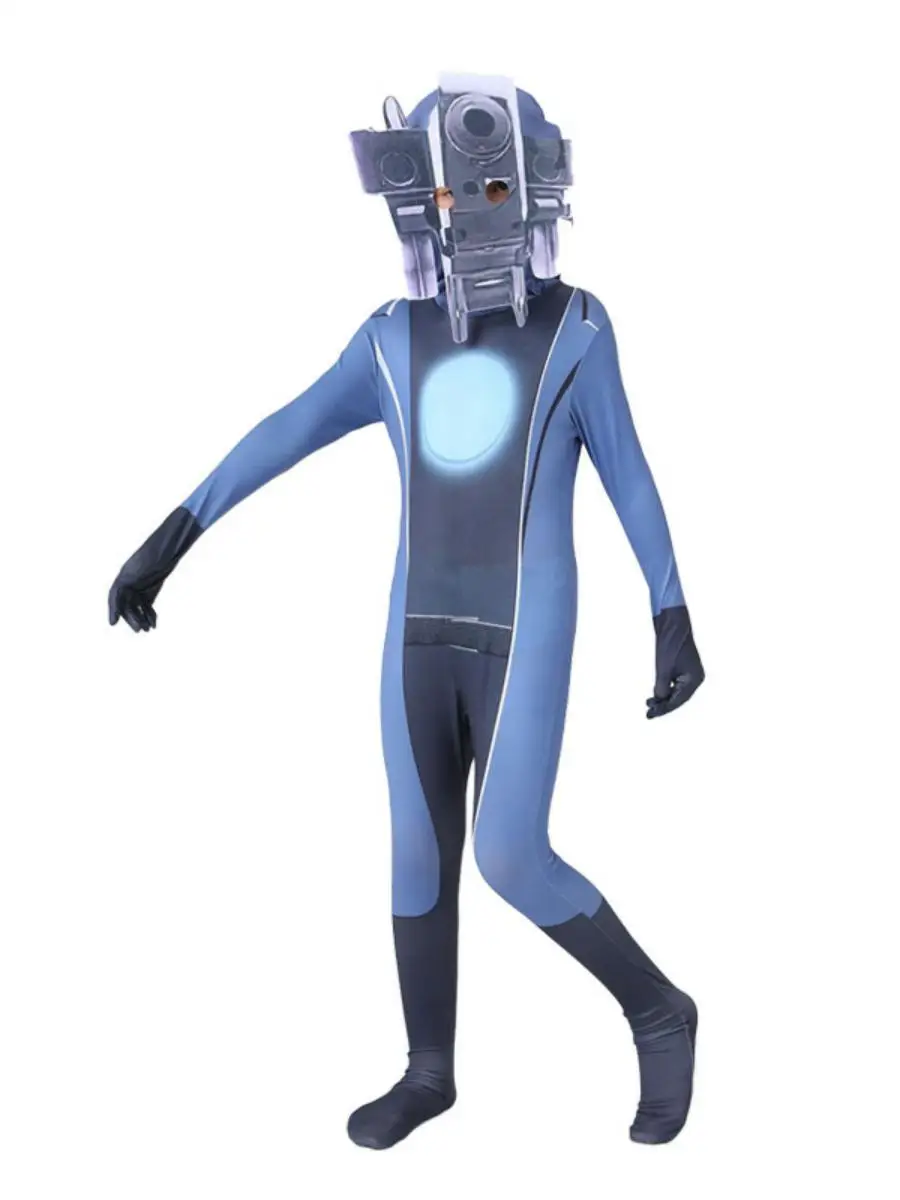 

loween Skibidi5 Jumpsuit Costume Children's Cosplay Suit Monitor Man Vs Toilet Man Tight Fitting Outfit Polyester Material