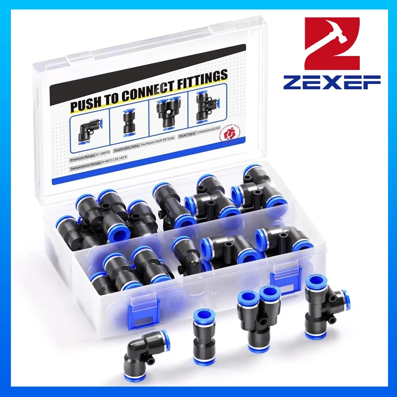 

40PCS/Box Set Air Straight Pneumatic Fittings PU Water Pipes Quick Release Connector PU 6 mm Plastic Hose Couplings