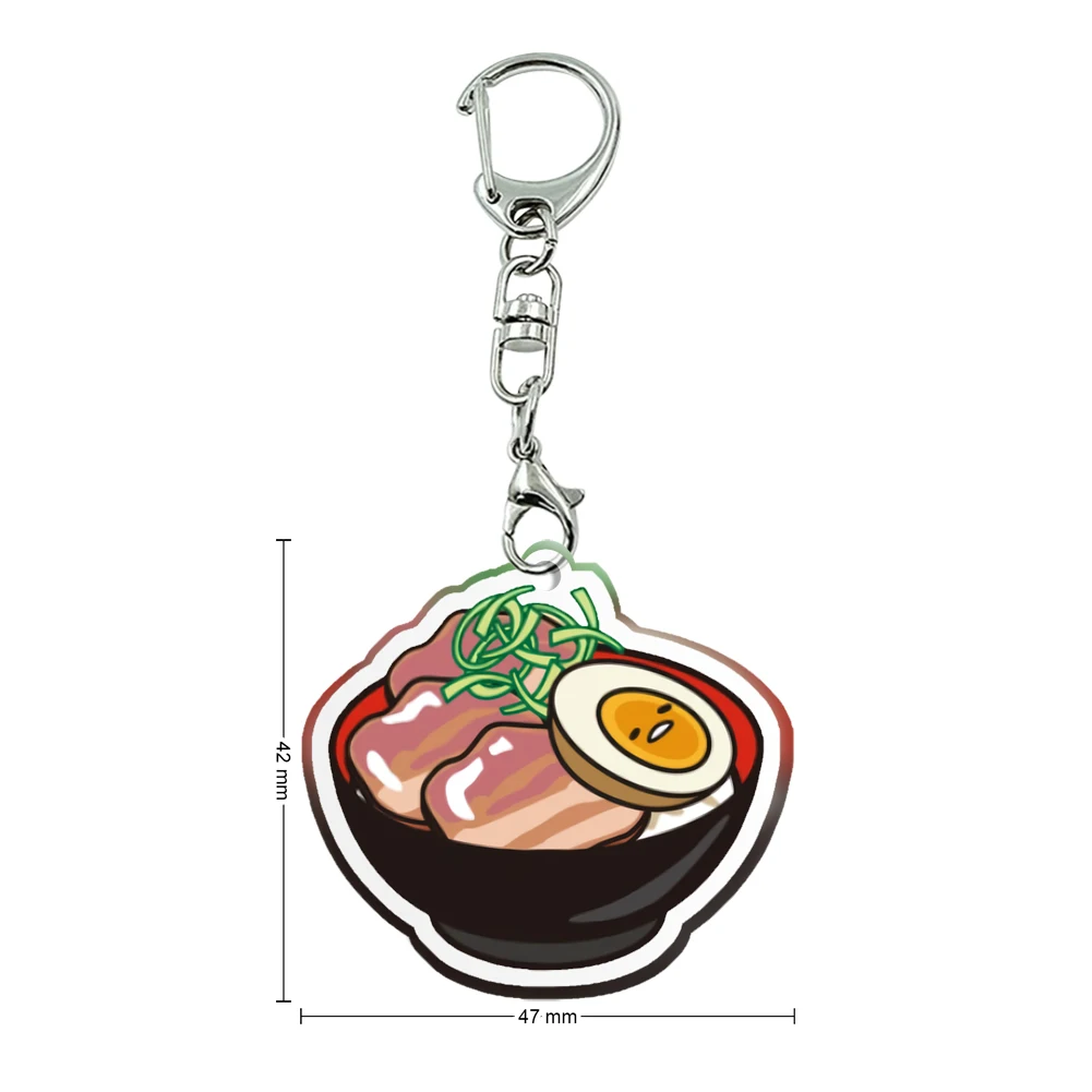 Sanrio Gudetama Lazy Egg Japanische Lebensmittel Kawaii Transparenter Acryl Anhänger Schlüsselanhänger Kinder Mädchen Jungen Accessoires Geschenk