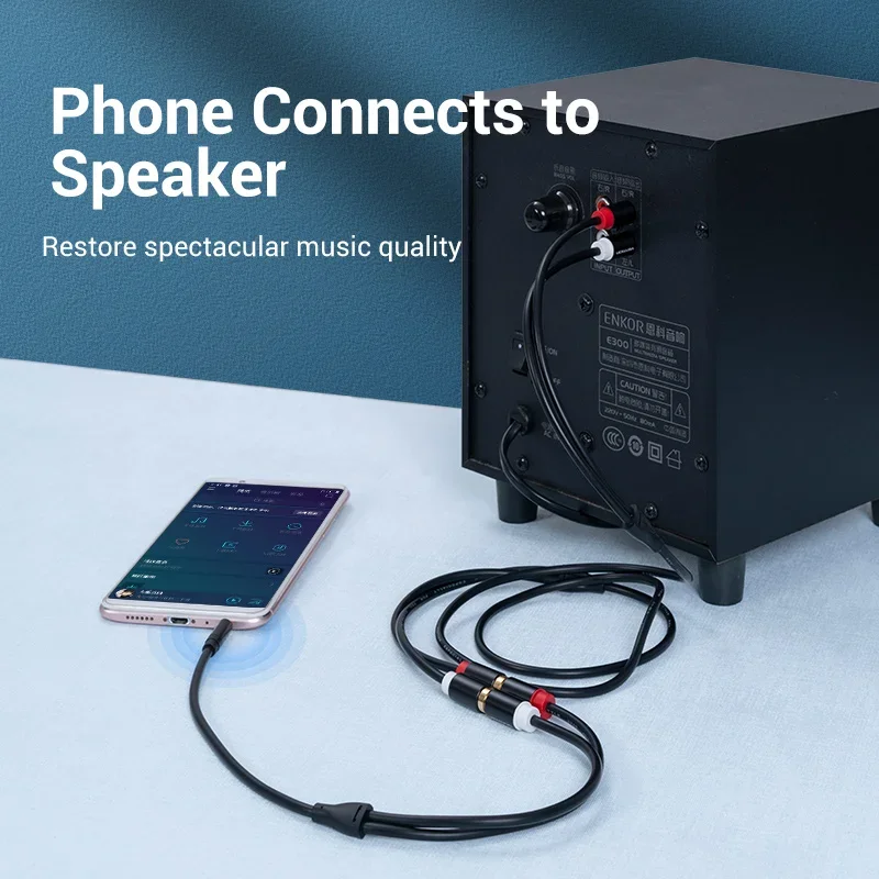 Vention 3.5 مللي متر ذكر إلى 2RCA أنثى كابل مساعد RCA جاك الفاصل الصوت Y كابل آيفون الكمبيوتر المتكلم ستيريو 3.5 كابل RCA