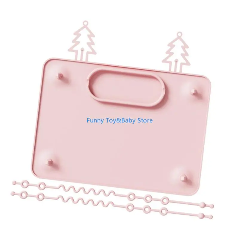 مفرش طاولة من السيليكون غير قابل للانزلاق مع كوب شفط للعب على سطح المكتب ووقت تناول الطعام والاستخدام الخارجي C90B #5