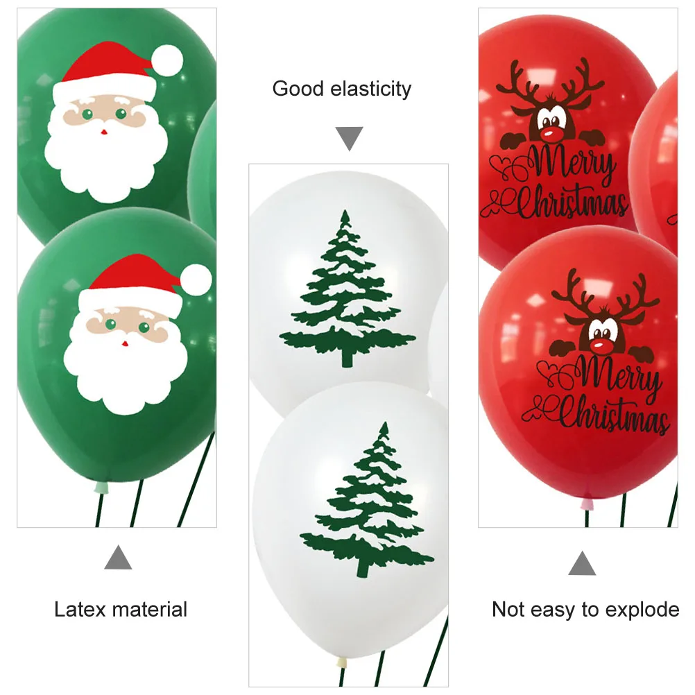 

10 Pcs Christmas Decoration Balloon Set Holiday Balloons Party Decorations Emulsion Wedding Child