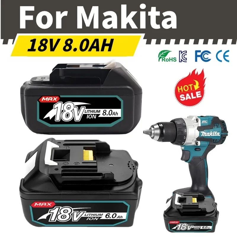 

for Makita 18V Battery 6000mAh Rechargeable Power Tools Battery 18V with LED Li-ion Replacement LXT BL1860B BL1860 BL1850