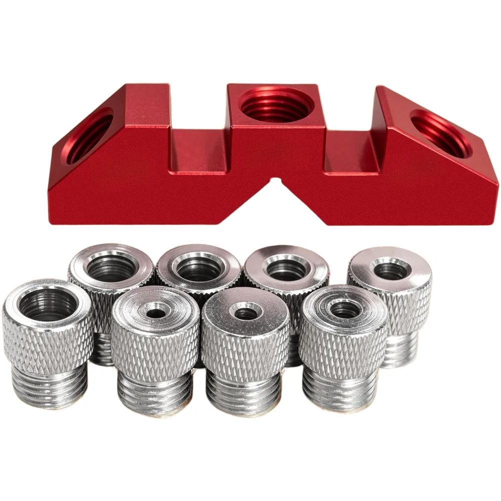 30 45 90 Degree Adjustable Dowel Jig Drill Guide Tool with 8pcs Drill Sleeves for Precise Wood Joint Alignment
