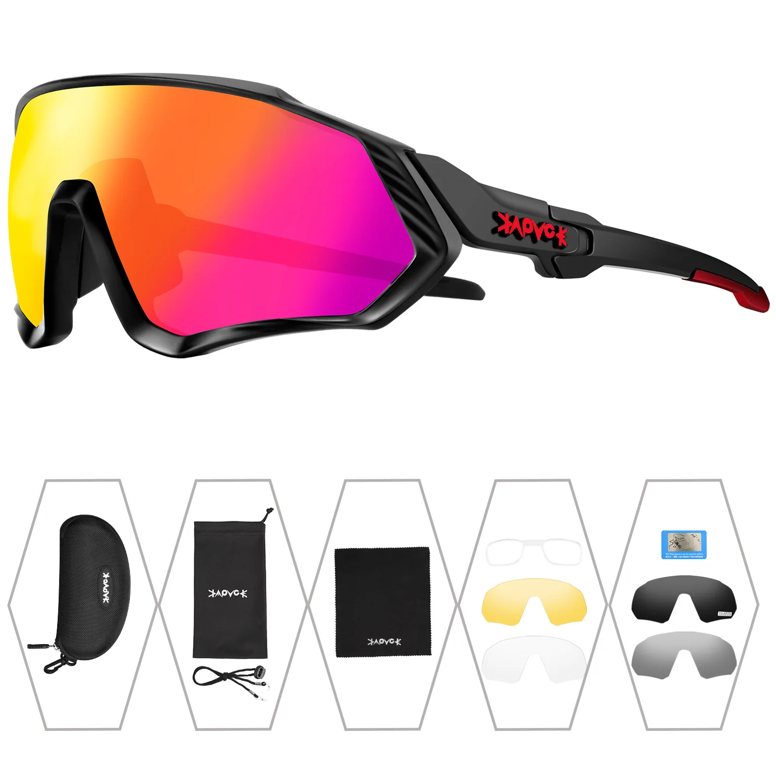 

2023 Bike Cycling Glasses Polarized 5 Lens Sunglasses Uv400 Women Men Sport Goggle Bicycle MTB Eyewear Riding Anti-glare Fishing