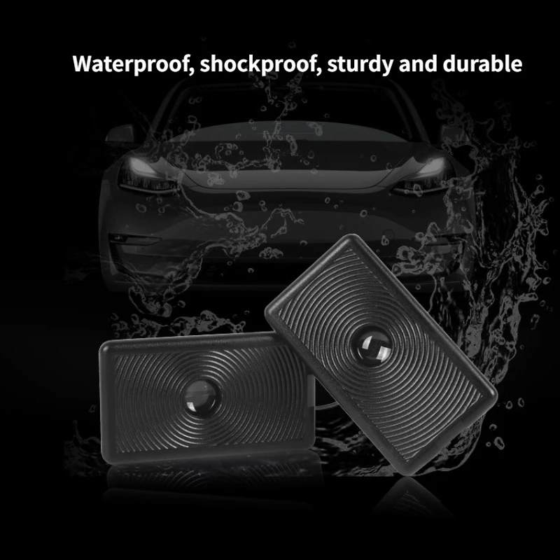 Door Lights For Tesla Model 3/Y Highland Juniper Projector Puddle Lights Ultra-Bright Welcome Step Light Glass Film Never Fade