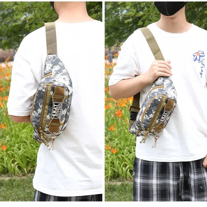 

Oxford fabric durable outdoor tactical waist bag, large-capacity multi-layer camouflage waterproof crossbody chest bag