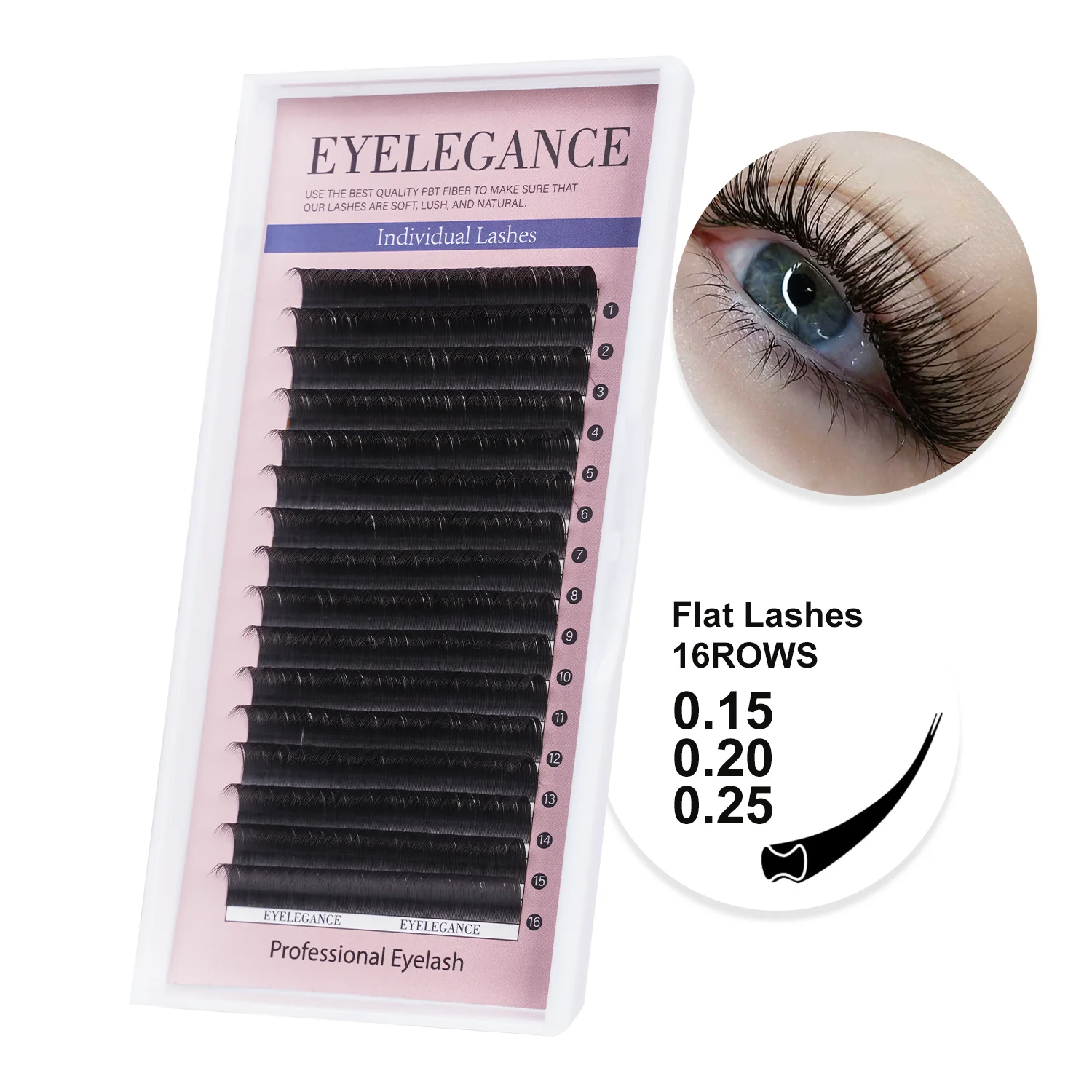 EYELEGAANCE 16 Rows Flat False - Eyelash Extension Qc recension och pris