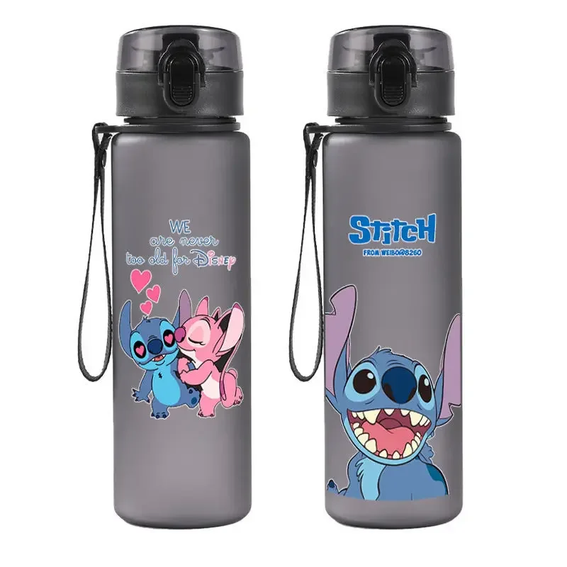 アウトドアアクティビティ用のプラスチック製ウォーターボトル,560ml,キラキラのステッチ,旅行中,防水,ポータブル,飲み物用,BPAフリー
