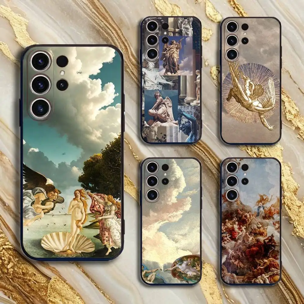 

R-Renaissance Art Painting Phone Case For SamsungS25,24,21,22,23,30,Ultra,20,Plus,Fe,Lite,Note,10,9,5G Black Cover
