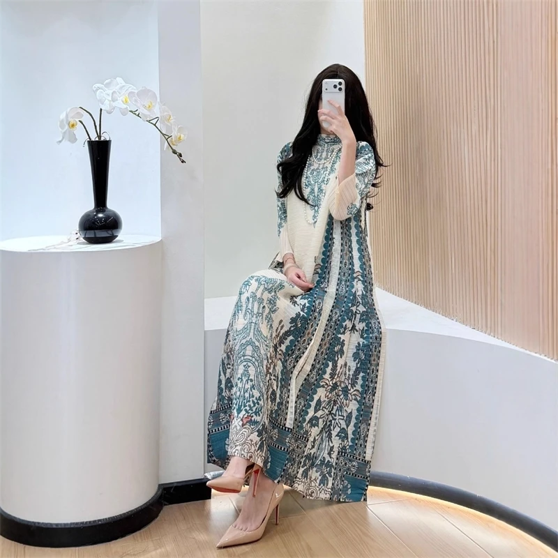 YUDX Abaya plissettato - Polsino ondulato verde oliva, abito da donna modesto mediorientale 2025 Nuovo arrivo - Burqa da indossare quotidiano