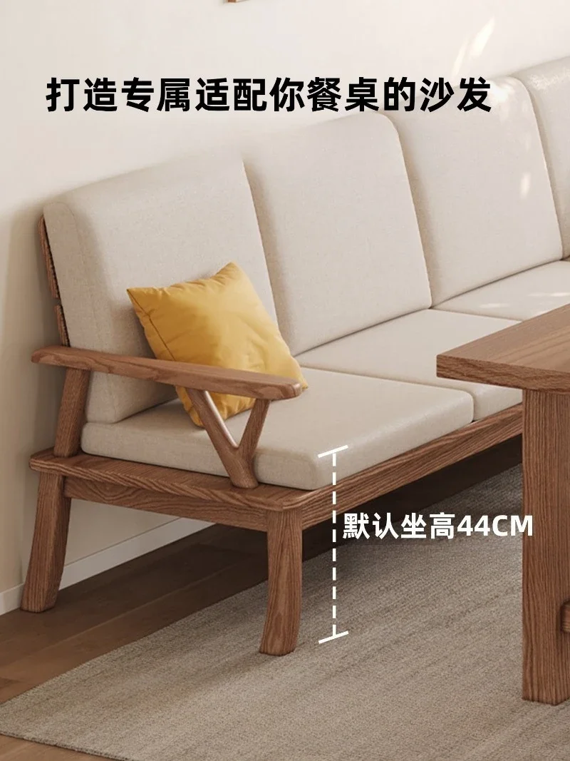 Ash wood sofa with dining table and chairs to the living room guest meal integrated sofa home suitable dining table solid wood