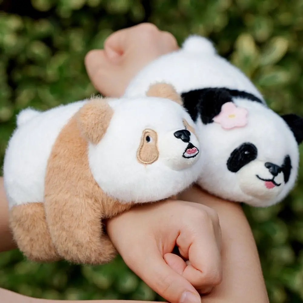 ตุ๊กตาน่ารัก Panda Plush สายรัดข้อมือจําลองสไตล์ข้อมือตุ๊กตา Plush Slap สร้อยข้อมือนุ่มตลก Pop แหวนตุ๊กตาของเล่นคริสต์มาสของเล่น