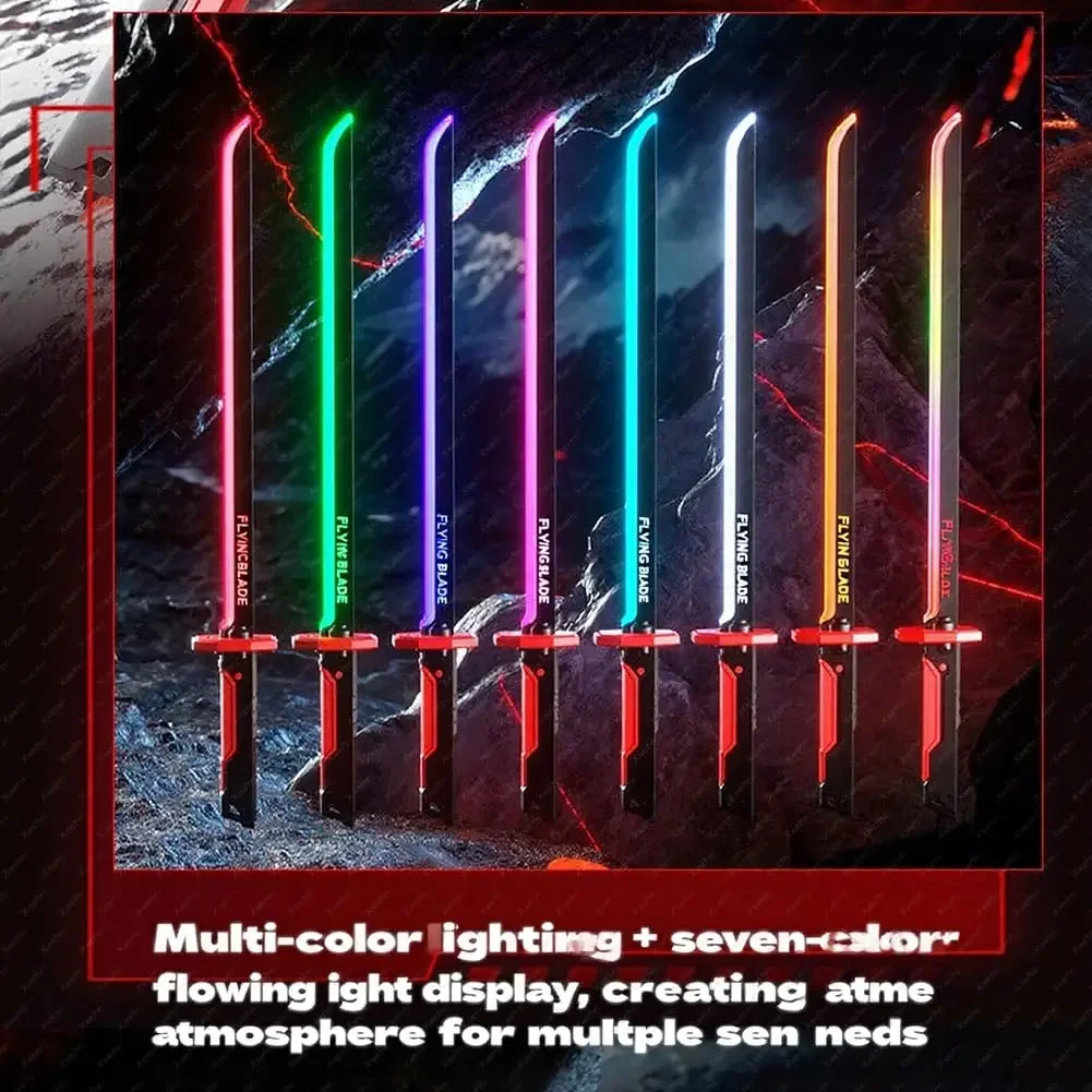 

Adult and child gift - Samurai toy sword, colorful ribbons, glowing sparks and smoke special effects,Lightsaber collection.