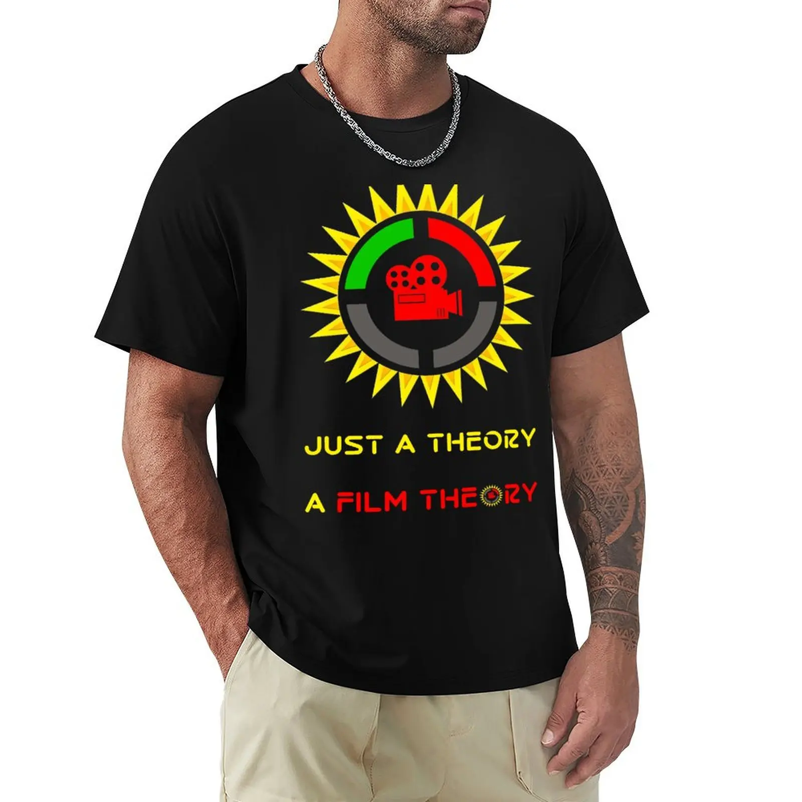 

Just A Theory A Film Theory Official Logo And Slogan - Nerds Gift Ideas T-Shirt Basic Crew Neck Short Sleeve Top