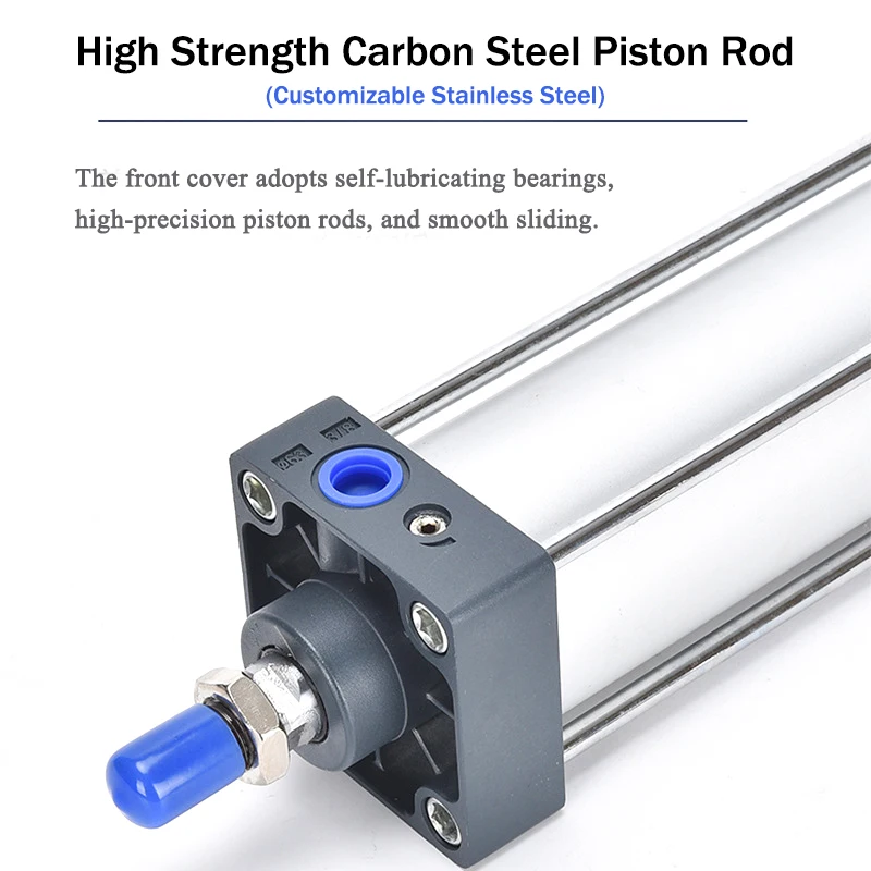 Standard Pneumatic Cylinder SC32/40/50/63mm Bore Air Piston Double Acting 25-1000mm Stroke Aluminum Alloy Actuator Parts
