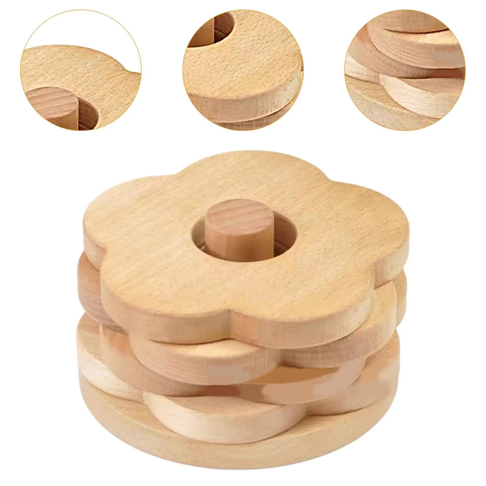 Houten onderzetters Bekeronderzetters Houten bekermat Tafelbescherming Onderzetters met houder voor theebar Mokken Thuis eettafel